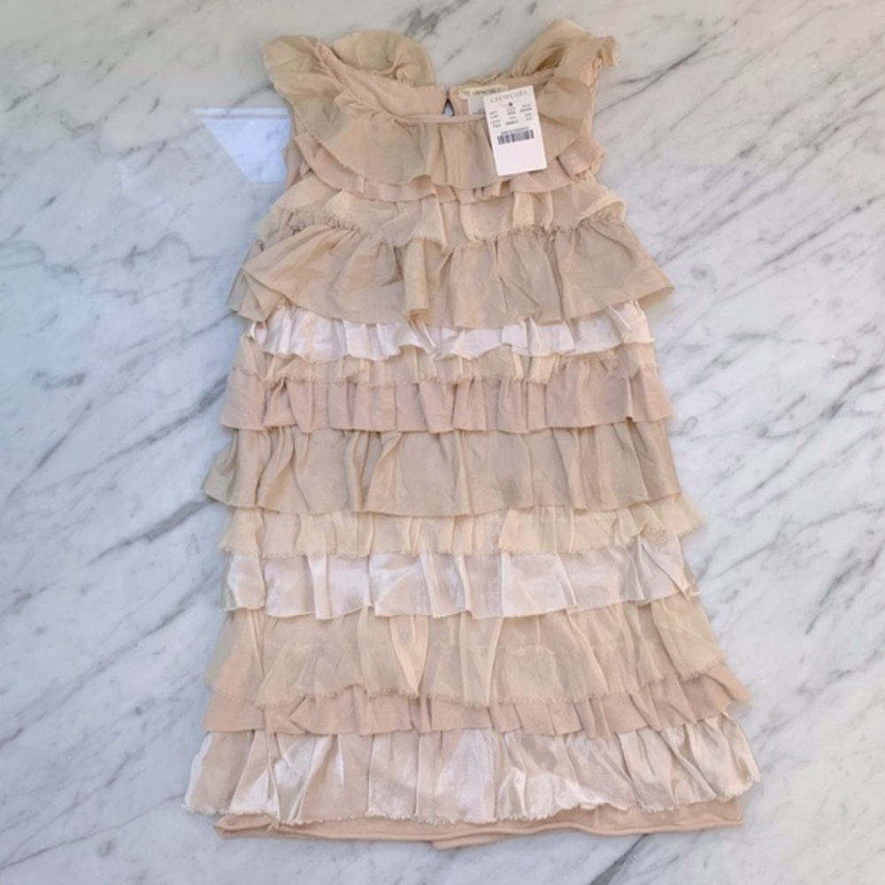 Crewcuts Champagne Ruffled Tiered Dress Size 4-5